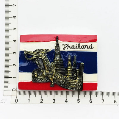 Riik Külmkapimagnetid Tai Phuket Pattaya Chiengmai Bangkok Magnet Külmkapimagnet Kleebis Maailmareiside suveniir Magnetic
