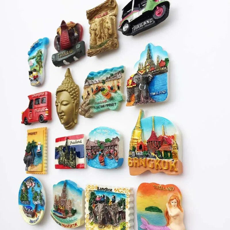 Country Magneti za hladnjak Tajland Phuket Pattaya Chiengmai Bangkok Magnetski magnet za hladnjak Naljepnica Magnetski suvenir za svjetska putovanja