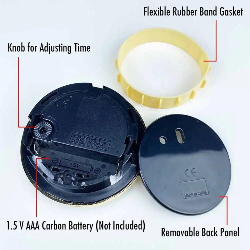 MCDFL apvalaus laikrodžio įdėklas arabiškais skaitmenimis kvarco judesys, romėniškas prie lovos, senovinis laikrodžių stalo dekoravimo stalas „pasidaryk pats“ dalys 70 mm 2,8 colio