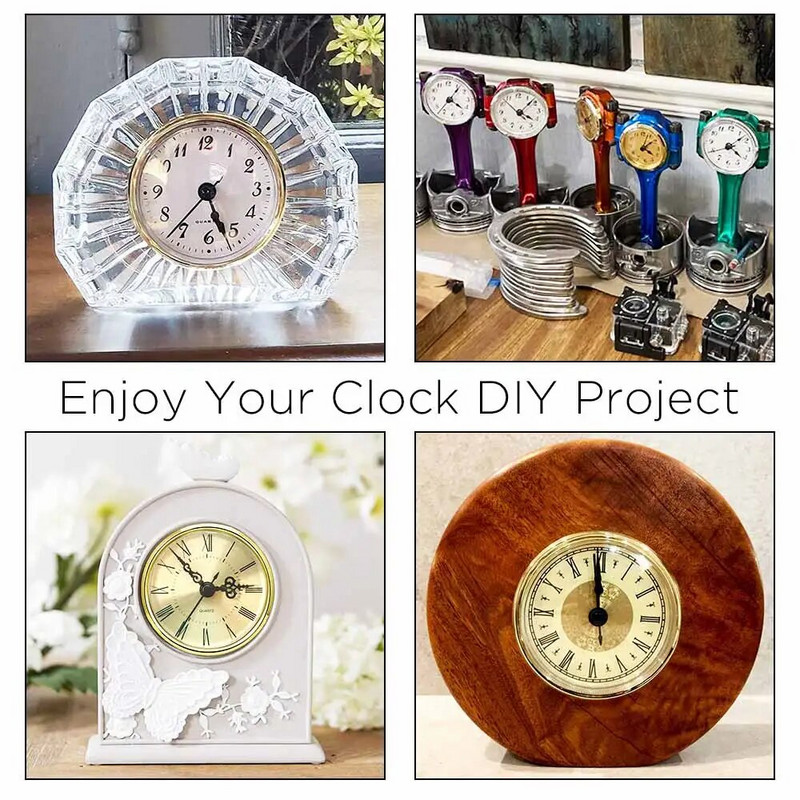 MCDFL apvalaus laikrodžio įdėklas arabiškais skaitmenimis kvarco judesys, romėniškas prie lovos, senovinis laikrodžių stalo dekoravimo stalas „pasidaryk pats“ dalys 70 mm 2,8 colio