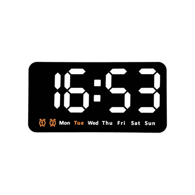 Hääljuhtimine Suur digitaalne seinakell Temperatuur Kuupäev Nädal DST edasilükkamise lauakell 12/24H Topeltalarm Seinale paigaldatav LED-kell