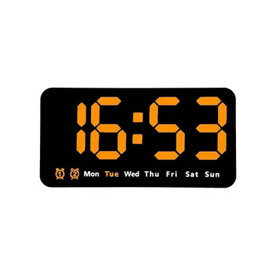 Hääljuhtimine Suur digitaalne seinakell Temperatuur Kuupäev Nädal DST edasilükkamise lauakell 12/24H Topeltalarm Seinale paigaldatav LED-kell