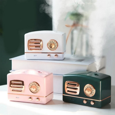 Retro radijo formos didelės talpos nešiojamas stalinis oro drėkintuvas USB Mist Maker Aroma eterinių aliejų difuzorius namams