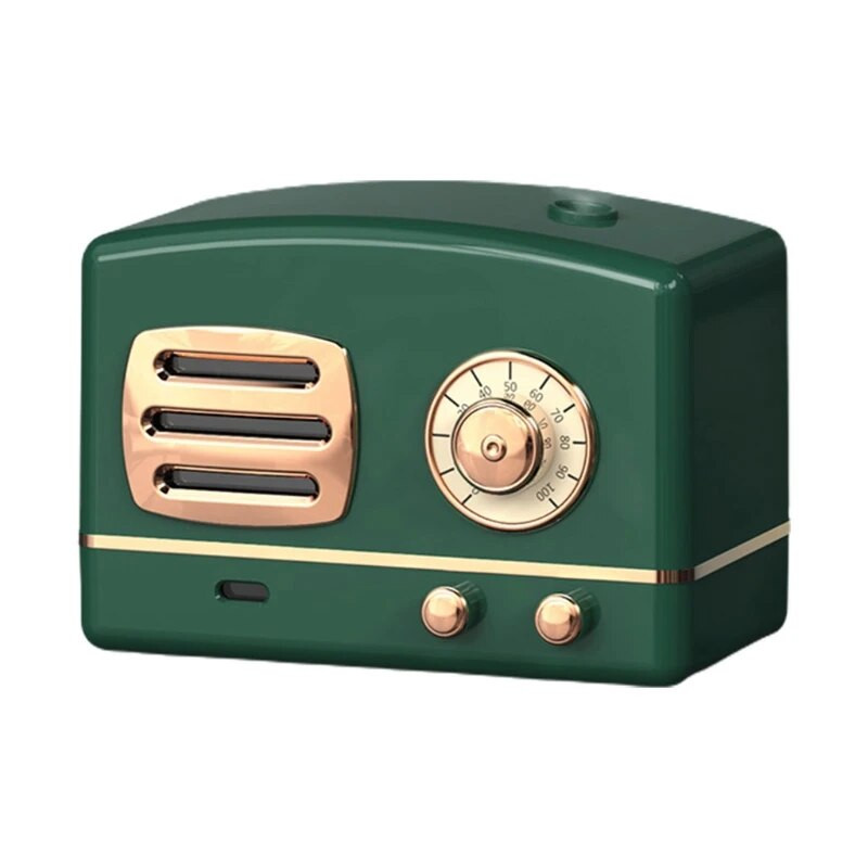 Retro radijo formos didelės talpos nešiojamas stalinis oro drėkintuvas USB Mist Maker Aroma eterinių aliejų difuzorius namams
