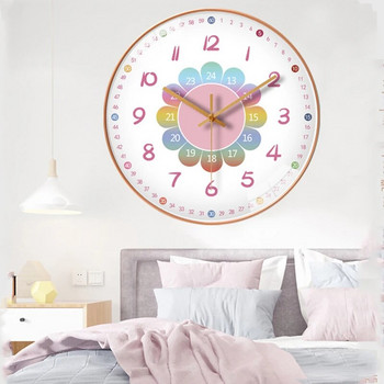 Ρολόι τοίχου Μοντέρνο σχέδιο Διακόσμηση τοίχου Nordic Cartoon Διακοσμήσεις παιδικού δωματίου για κορίτσια Σπίτι Διακόσμηση σαλονιού Τέχνη Silent Clock 2