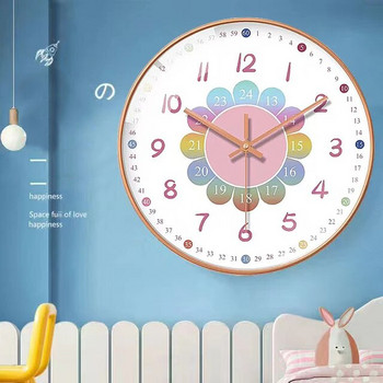 Стенен часовник Модерен дизайн Стенен декор Nordic Cartoon Декорации за детска стая за момичета Декорация на домашна всекидневна Art Silent Clock 2