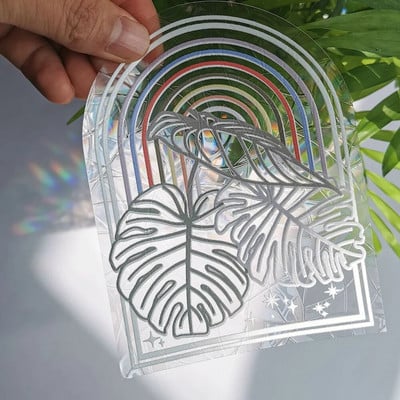 3D vikerkaare päikesepüüdja seinakleebised valguse püüdja PVC aknakile isekleepuv kleebis mootorratta kleebis PVC kile kodukaunistus