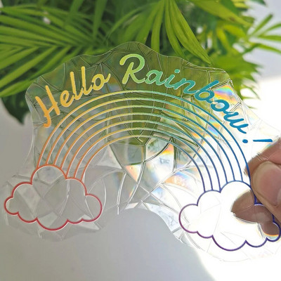 3D vikerkaare päikesepüüdja seinakleebised valguse püüdja PVC aknakile isekleepuv kleebis mootorratta kleebis PVC kile kodukaunistus