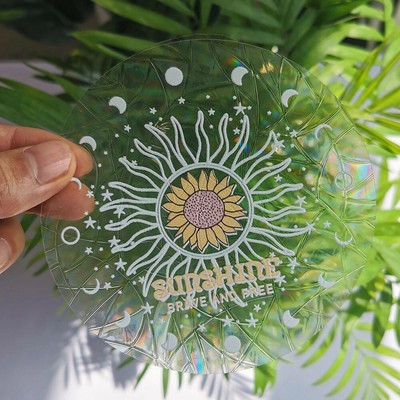 3D vikerkaare päikesepüüdja seinakleebised valguse püüdja PVC aknakile isekleepuv kleebis mootorratta kleebis PVC kile kodukaunistus
