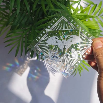 3D vikerkaare päikesepüüdja seinakleebised valguse püüdja PVC aknakile isekleepuv kleebis mootorratta kleebis PVC kile kodukaunistus