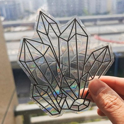 3D vikerkaare päikesepüüdja seinakleebised valguse püüdja PVC aknakile isekleepuv kleebis mootorratta kleebis PVC kile kodukaunistus
