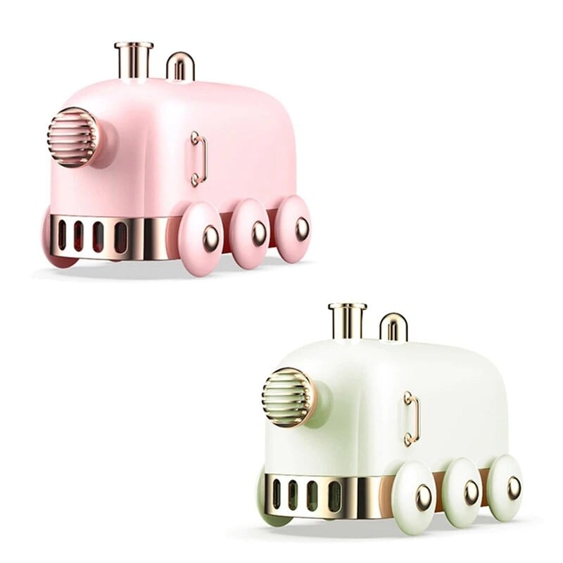 300ml Drėkintuvas Retro Mini Train USB aromatinis oro difuzorius eterinių aliejų rūko formuotojas su spalvota LED lempute