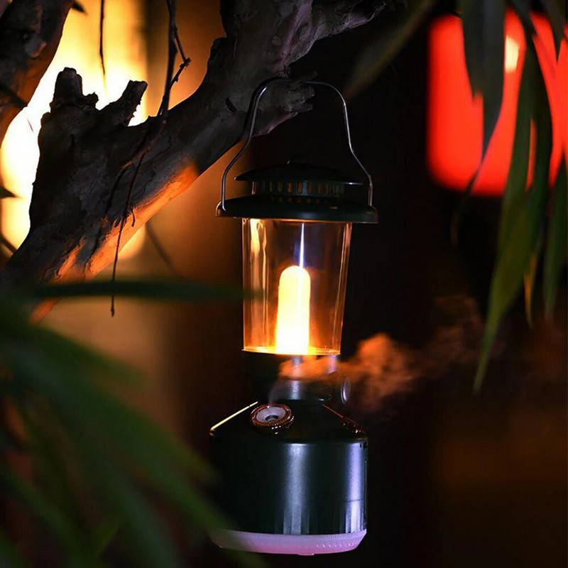 Juhtmevaba õhuniisutaja matkalamp Aroomiteraapia difuusor LED-valgusega USB-laetav retro petrooleumilampide udumasin kodu jaoks