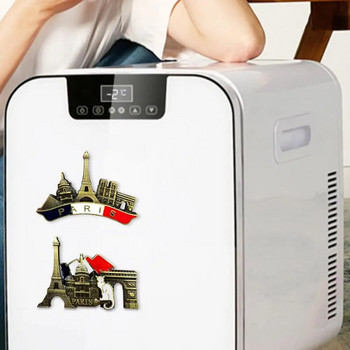 3D френски парижки хладилник, метален сувенирен магнит, ръчно изработен занаят, туристическо пътуване, градска колекция, писмо, стикер за хладилник