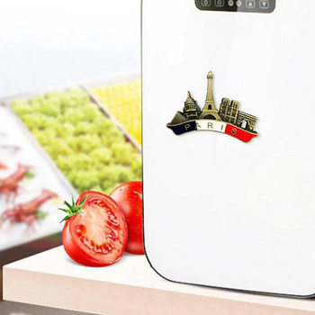 Αυτοκόλλητο γράμμα ψυγείου 3D French Paris Refrigerator Metal Souvenir Magnet Handmade Craft Tourist Travel City Collection Letter Refrigerator