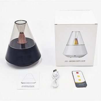 150ML USB Aromatherapy Diffuser Humidifier Air Remote Control Diffuser Essential Oil with Warm Night Light Home Aroma Humidifier