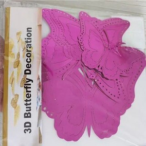 12db/készlet Színátmenetes üreges 3d pillangós fali matrica esküvői dekorációhoz nappali ablak lakberendezési arany ezüst pillangók