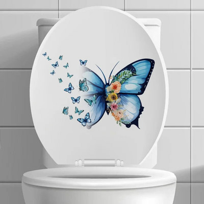 Zöld növénylevelek WC-matrica WC-matrica öntapadó falfestmény matricák fürdőszobai falmatricák virágos otthoni dekorációs matricák