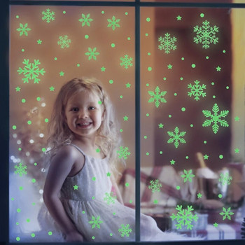 1 лист Весела Коледа Снежинка Снежен човек Стикер за прозорец Коледни стикери за стена Стикери за стена за детска стая