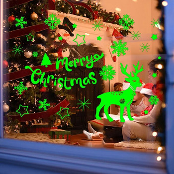 1 лист Весела Коледа Снежинка Снежен човек Стикер за прозорец Коледни стикери за стена Стикери за стена за детска стая