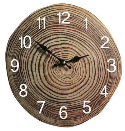 12 colių žiedinis sieninis laikrodis akrilinis seno medžio grūdelių tylus laikrodis Paprastas kūrybingas svetainės koridoriaus dekoravimas Skaitmeniniai laikrodžiai