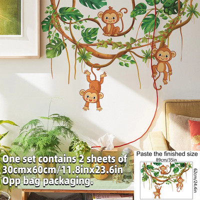 Safari Jungle Woodland Animals Sienų lipdukai Sienos lipdukai berniukams Mergaitėms Kūdikiams Darželis Vaikams Miegamasis Svetainės klasės dekoras