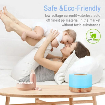 Smart WiFi 500ml Aromatherapy Essential Oil Diffuser Air Humidifier, Connect with Tuya, Alexa και Google Home με 7 χρώματα LED