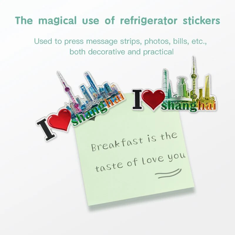 Shanghai Magnet za hladnjak Suvenir Gradski dekor Šangajska arhitektura Magneti za hladnjak Kuhinjski magnet Naljepnica Dekoracija doma