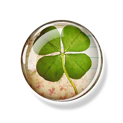 Dobilo magnetas Šaldytuvas Shamrock Lipdukai Keturių lapų dobilas Lucky Glass Dome Šaldytuvo magnetai Šv. Patriko dienos namų dekoro dovanos