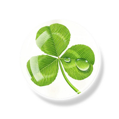 Dobilo magnetas Šaldytuvas Shamrock Lipdukai Keturių lapų dobilas Lucky Glass Dome Šaldytuvo magnetai Šv. Patriko dienos namų dekoro dovanos