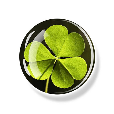 Dobilo magnetas Šaldytuvas Shamrock Lipdukai Keturių lapų dobilas Lucky Glass Dome Šaldytuvo magnetai Šv. Patriko dienos namų dekoro dovanos