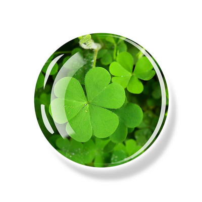 Dobilo magnetas Šaldytuvas Shamrock Lipdukai Keturių lapų dobilas Lucky Glass Dome Šaldytuvo magnetai Šv. Patriko dienos namų dekoro dovanos