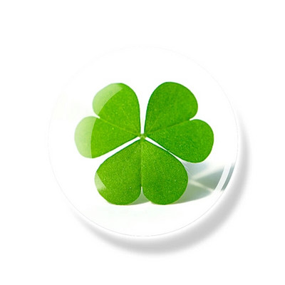 Dobilo magnetas Šaldytuvas Shamrock Lipdukai Keturių lapų dobilas Lucky Glass Dome Šaldytuvo magnetai Šv. Patriko dienos namų dekoro dovanos