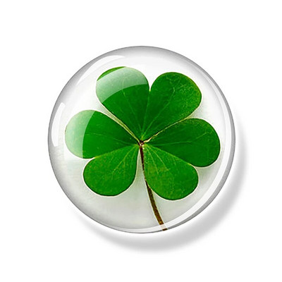 Dobilo magnetas Šaldytuvas Shamrock Lipdukai Keturių lapų dobilas Lucky Glass Dome Šaldytuvo magnetai Šv. Patriko dienos namų dekoro dovanos