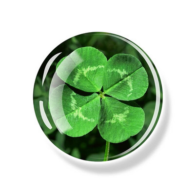 Dobilo magnetas Šaldytuvas Shamrock Lipdukai Keturių lapų dobilas Lucky Glass Dome Šaldytuvo magnetai Šv. Patriko dienos namų dekoro dovanos