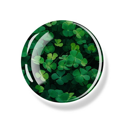 Dobilo magnetas Šaldytuvas Shamrock Lipdukai Keturių lapų dobilas Lucky Glass Dome Šaldytuvo magnetai Šv. Patriko dienos namų dekoro dovanos