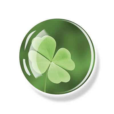 Dobilo magnetas Šaldytuvas Shamrock Lipdukai Keturių lapų dobilas Lucky Glass Dome Šaldytuvo magnetai Šv. Patriko dienos namų dekoro dovanos