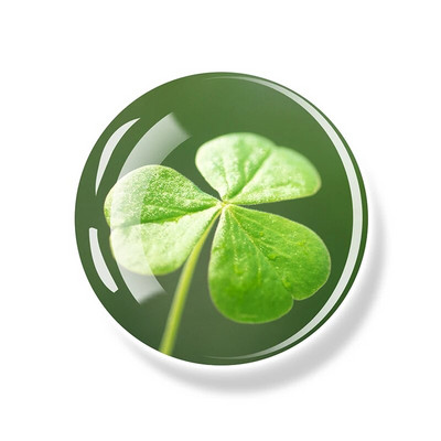 Dobilo magnetas Šaldytuvas Shamrock Lipdukai Keturių lapų dobilas Lucky Glass Dome Šaldytuvo magnetai Šv. Patriko dienos namų dekoro dovanos