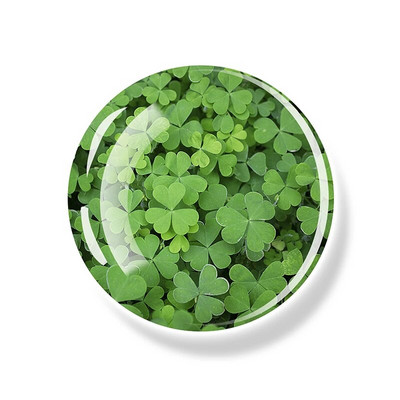 Dobilo magnetas Šaldytuvas Shamrock Lipdukai Keturių lapų dobilas Lucky Glass Dome Šaldytuvo magnetai Šv. Patriko dienos namų dekoro dovanos