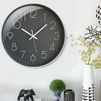 Ρολόι τοίχου 10 ιντσών Αθόρυβο στρογγυλό ρολόι τοίχου Μοντέρνο ντεκόρ για σπίτι/γραφείο/σχολείο/κουζίνα/υπνοδωμάτιο/σαλόνι