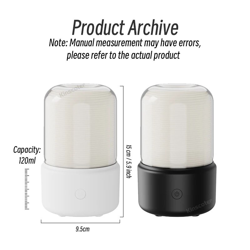 Kinscoter aroma difuzor difuzor eteričnog ulja USB prijenosni ovlaživač zraka noćno svjetlo toplih boja za kućnu spavaću sobu stolni dar