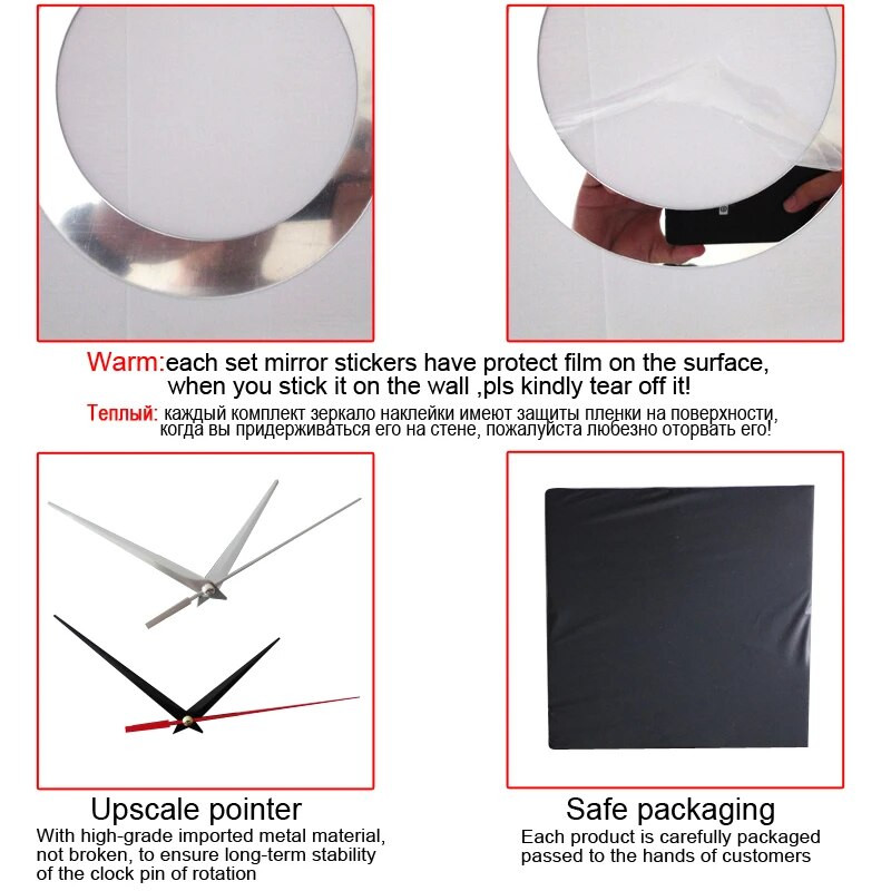 Moekujundusega seinakellad elutoa sisekujunduseks isetehtud peegel akrüülmaterjal seinakleebis geomeetriline kvarts seinakellad