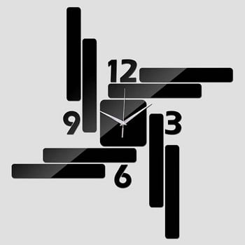 1 τμχ Διακόσμηση σπιτιού Τρισδιάστατο ακρυλικό ορθογώνιο ρολόι τοίχου με καθρέφτη Diy αυτοκόλλητο τοίχου Ρολόι Χωρίς μπαταρία Σαλόνι Μοντέρνο