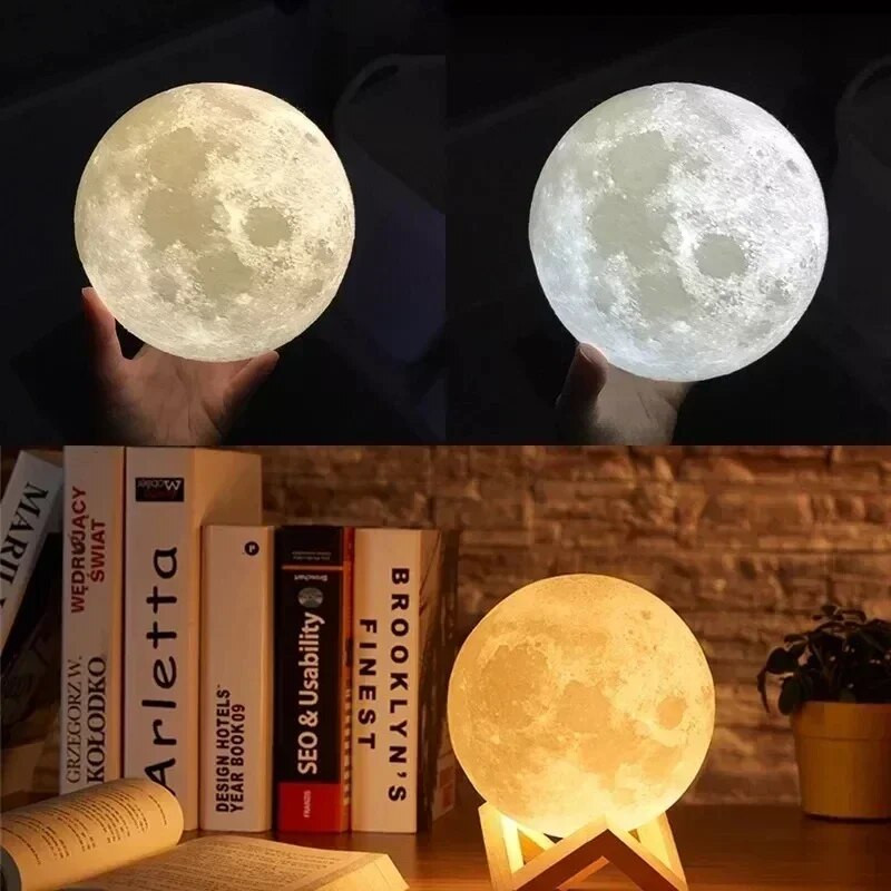 Párásító Aromatizátor Lámpaernyő Full Moon 3D lámpa fénydiffúzor aroma illóolaj USB Ultrahangos