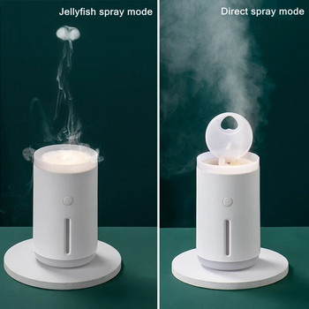 Jellyfish Smoke Rings Υπερηχητικός υγραντήρας αέρα USB φορητός διαχύτης αιθέριων ελαίων αρωματοθεραπείας με διαχύτη αρώματος ζεστής λάμπας