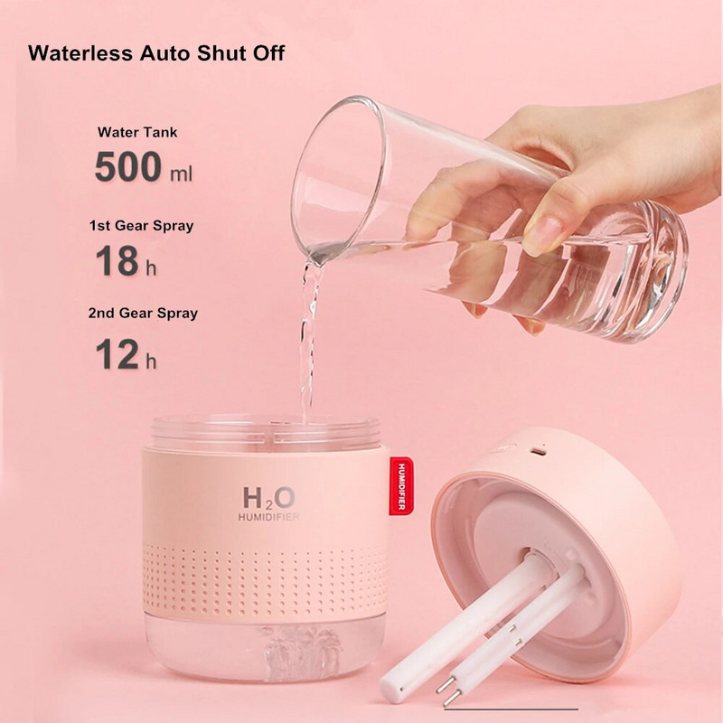 White Snow Mountain ovlaživač zraka 500 ML Ultrazvučni USB Aroma difuzor zraka Umirujuće svjetlo Aromaterapijski ovlaživač Kućni difuzor