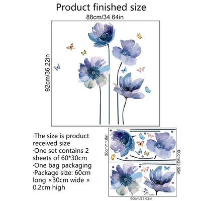 3D Lotus Retro Viniliniai PVC sienų lipdukai Gėlių svetainė Miegamojo sienų apdaila Estetiniai tapetai Namų dekoro gėlių lipdukai