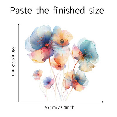 3D Lotus Retro Viniliniai PVC sienų lipdukai Gėlių svetainė Miegamojo sienų apdaila Estetiniai tapetai Namų dekoro gėlių lipdukai