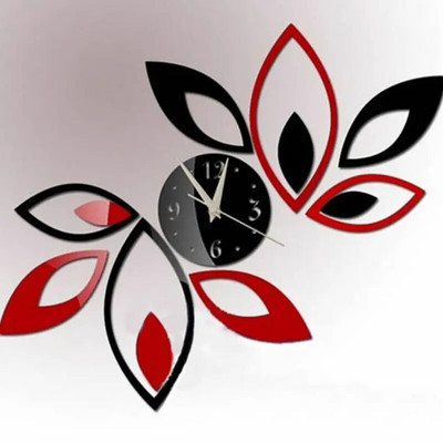 3D часовник Lotus Направи си сам Арт Акрилно огледало Стикер за стена Телевизионен фон Декорация на дома
