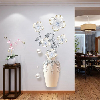 Αυτοκόλλητο τοίχου Αυτοκόλλητο μοτίβο με λουλούδια αυτοκόλλητη διακόσμηση σπιτιού Κομψή τετράφυλλη τυχερή ταπετσαρία γκαζόν με αυτοκόλλητα τοίχου